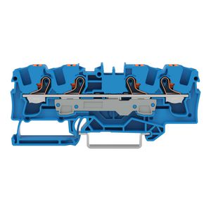 4-draads rijgklem Met drukknop 6mm² blauw VVE=25