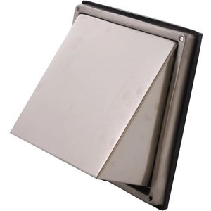 RVS gevelrooster ø100mm schuine kap met terugslagklep D5G100