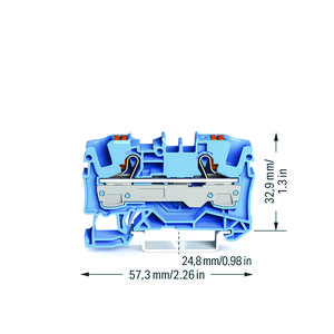 2-draads rijgklem Met drukknop 6 mm² blauw VVE=50