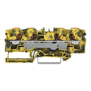 4-draads rijgklem Met drukknop 6mm² donkergrijs/geel VVE=25