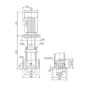 Centrifugaalpomp CRN10-16 A-FGJ-G-V-HQQV 3x400D 50 Hz