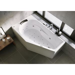 Whirlpool Yukon Rihopool links 160x90cm systeem BLISS links hoogglans wit