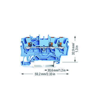 3-draads rijgklem Met drukknop 1,5 mm² blauw VVE=100