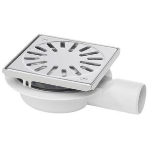 Vloerput 146x146mm ws32 vastrooster RVS304+sierrand zijuitl.