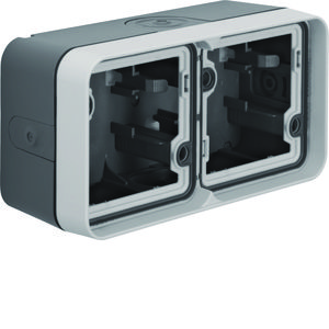 Opbouwbehuizing 2-v hor. (4x invoer) W.1 grijs