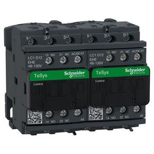 Omkeercontactor 3P 12A AC-3 <440V 48-130V AC Green