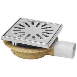 Vloerp ABS bezand 150x150mm 50mm RVS304 rand/rooster ver/hor