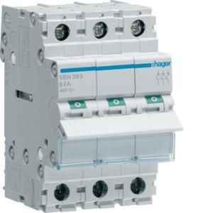 Modulaire lastscheider 3P 63A grijze tuimel