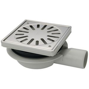 Vloerput 150x150mm ws32 vastrooster RVS+sierrand zijuitl.