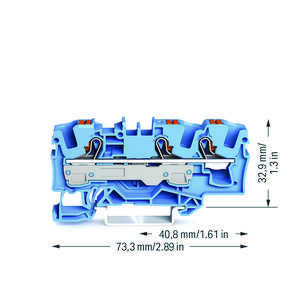 3-draads rijgklem Met drukknop 6 mm² blauw VVE=25
