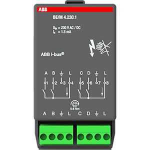 Binaire ingangsmodule KNX 4-voudig potentiaalvr 230V AC/DC (BE/M4.230.1)
