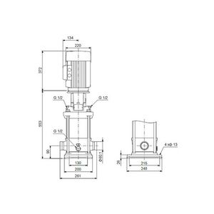 Centrifugaalpomp CRN15-05 A-P-G-V-HQQV 4.0 kW 3x400D 50 Hz