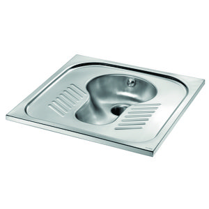 Hurktoilet SHA 700 1 sproeikop met sifon Ø1" RVS gesat.