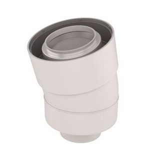 Bocht 15° Ubifit Push-Fit concentrisch PP/KS 60/100 wit