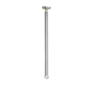 Plafondsteun tbv buis tbv douchegordijn Ø20mm L.1000mm inkortbaar RVS glanzend gepolijst incl. rozet