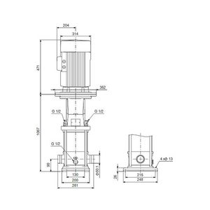 Centrifugaalpomp CRN15-14 A-P-G-V-HQQV 3x400/690 50 Hz
