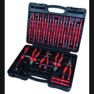 Gereedschapset 30-del. VarioPro schroevendraaiers (wisselkling) + tangen VDE 1000V