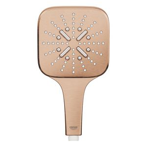 Handdouche rainsh. 130 smartact. cube 3 straalsoorten warm sunset geborsteld (mat bronskleurig)