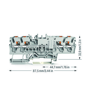 4-draads basisklem druk rail 35x15+35x7,5 gri VVE=50