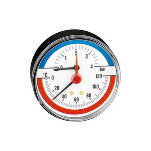 Thermomanometer achteraansl. afsluitkl. 0-4bar 0-120° c 80