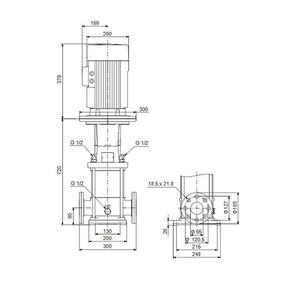 Centrifugaalpomp CRN15-08 A-FGJ-G-V-HQQV 3x400D 50 Hz