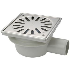 Vloerput 150x150mm ws50 vastrooster RVS zijuitl.