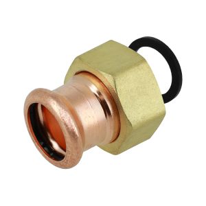 2-del. koppeling roodkoper pers 22x3/4"wartel