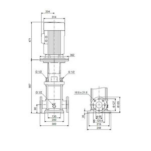 Centrifugaalpomp CRN15-10 A-FGJ-G-V-HQQV 3x400/690 50 Hz