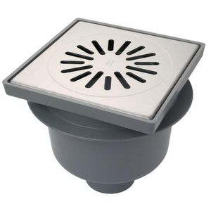 Vloerput ABS 200x200 mm ou 75 mm RVS304 rooster max. 3 kN nv