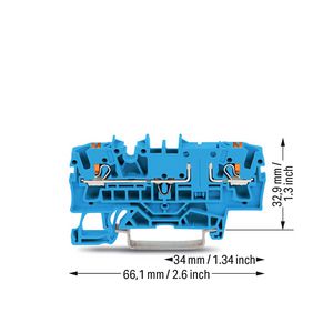 2-draads rijgklem Met Druk 2,5 mm² blauw 2202-1604 VVE=50