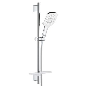 Glijstangset rainshower 130 smartact. cube 60cm moonwhite