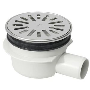 rond 150mm hv abs put met rvs opzetstuk/rooster zijuitlaat 50mm