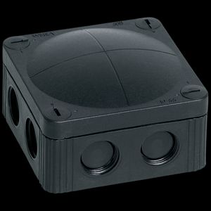 Kunststof kabeldoos 85x85mm 8xinvoer M20x1,5 zwart