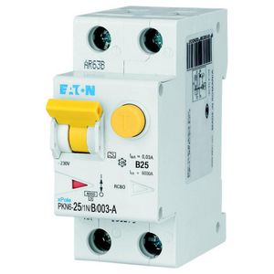 Aardlekautomaat (RCBO) PKN6 B-kar., 25A, 30mA, 2P incl. N, 6 kA, type Eaton