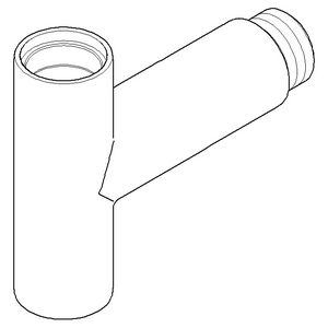 Aansluiting v. kraanbuis T-stuk 25x75mm Mat Wit