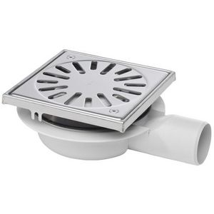 Vloerput 150x150mm ws32 vastrooster RVS304 zijuitl.