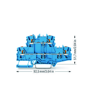 2-etageklem Met drukknop Rijg-/rijgklem blauw VVE=50