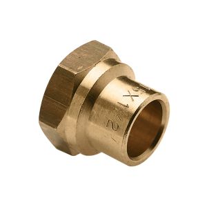 Schroefbus messing soldeer 12x1/2" bn. KIWA