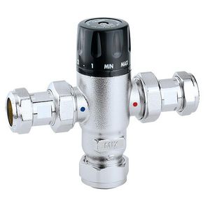 Thermos. mengventiel en1287metkeerkleppen 15knel 30-65°C.