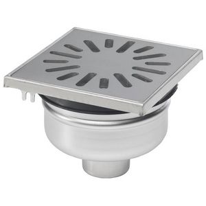 Vloerput RVS304 150x150mm 50mm RVS304 rand/rooster max 30 kN