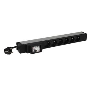 Power Distribution Unit 19" 6x C16 3m. RA/PA 30mA Res