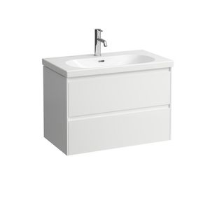 Wastafelonderbouwkast 80cm 2laden wastafel 810087 glans wit