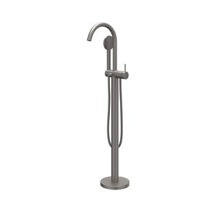 Badmengkraan afbouwdeel BOND vrijstaand draaibare uitloop slang 150cm geborsteld metal black PVD