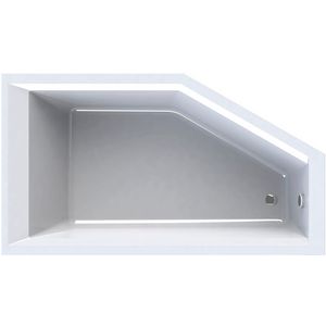 Ligbad Pelagia rugdeel RE 160x90cm wit excl. poten