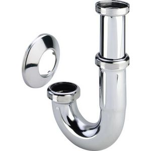 Buissifon 1.1/4" chroom incl. rozet excl. muurbuis
