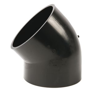 PE bocht 45° 315mm PN4 kleine straal zwart