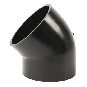 PE bocht 45° 315mm PN4 kleine straal zwart