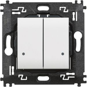 Dubbele draadloze schakelaar WN wit 2 modulen Livinglight