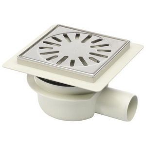 Vloerp ABS 146x146mm v50mm ws50 flens RVS316L rand/vert/hor