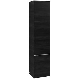 Hoge kast SUBWAY 3.0 400x1710x362mm Black Oak C58600AB greep alu. glans